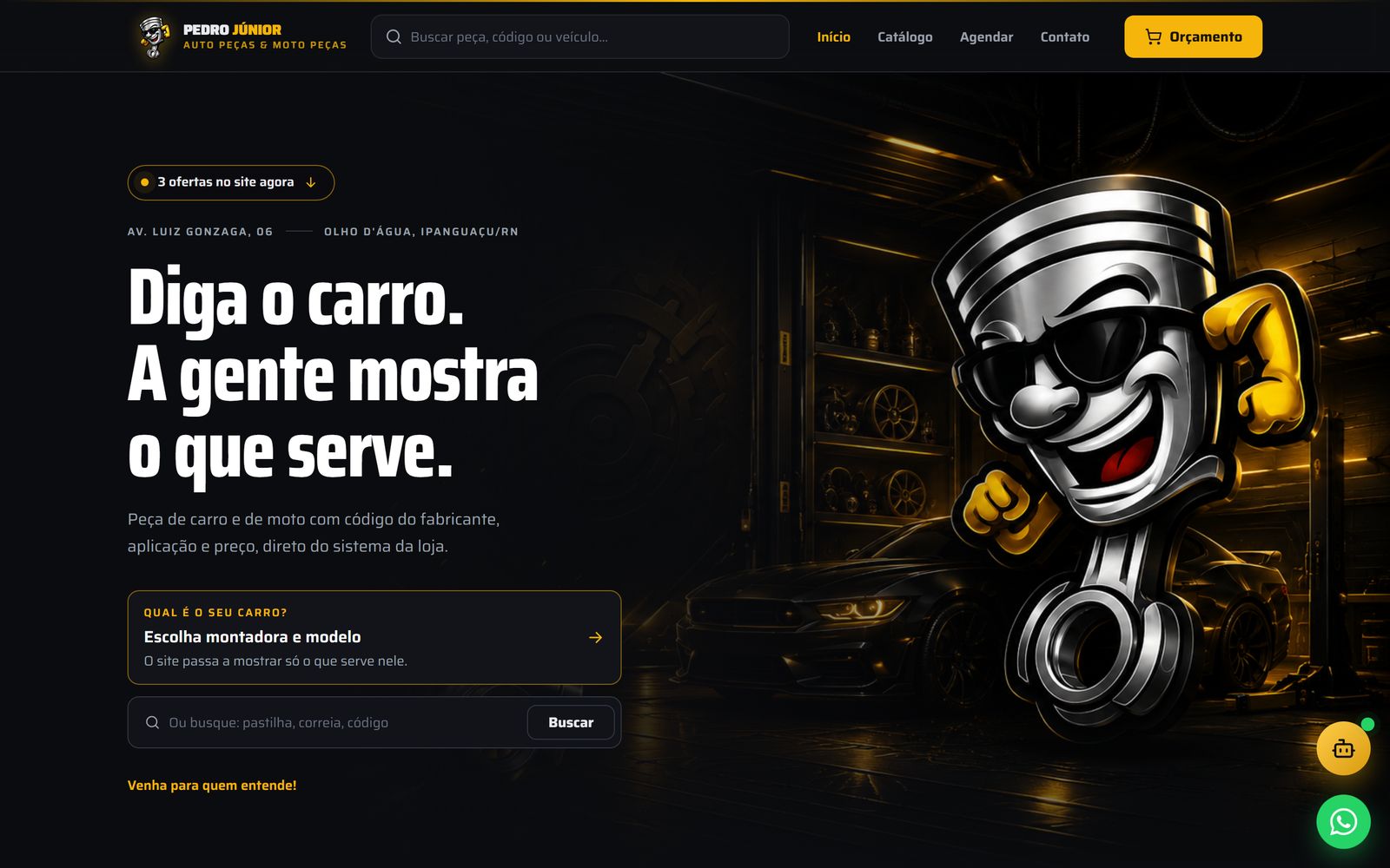 Site Pedro Júnior Auto Peças & Moto Peças